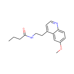 CCCC(=O)NCCc1ccnc2ccc(OC)cc12 ZINC000026277465