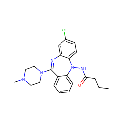 CCCC(=O)NN1c2ccc(Cl)cc2N=C(N2CCN(C)CC2)c2ccccc21 ZINC000036089418