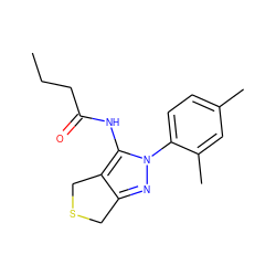 CCCC(=O)Nc1c2c(nn1-c1ccc(C)cc1C)CSC2 ZINC000000190323