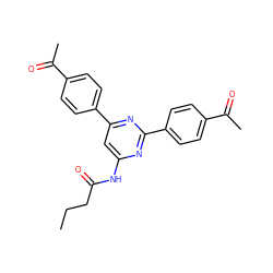 CCCC(=O)Nc1cc(-c2ccc(C(C)=O)cc2)nc(-c2ccc(C(C)=O)cc2)n1 ZINC000066104792