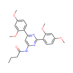 CCCC(=O)Nc1cc(-c2ccc(OC)cc2OC)nc(-c2ccc(OC)cc2OC)n1 ZINC000066102020