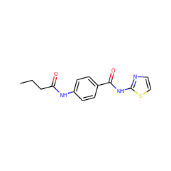 CCCC(=O)Nc1ccc(C(=O)Nc2nccs2)cc1 ZINC000000455032