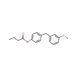 CCCC(=O)Nc1ccc(Cc2cccc(OC)c2)cc1 ZINC000025977935