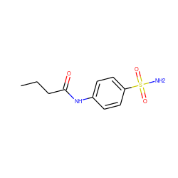 CCCC(=O)Nc1ccc(S(N)(=O)=O)cc1 ZINC000006039278