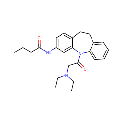 CCCC(=O)Nc1ccc2c(c1)N(C(=O)CN(CC)CC)c1ccccc1CC2 ZINC000653795156