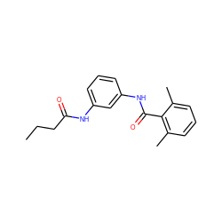 CCCC(=O)Nc1cccc(NC(=O)c2c(C)cccc2C)c1 ZINC000074719781