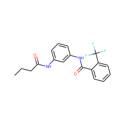 CCCC(=O)Nc1cccc(NC(=O)c2ccccc2C(F)(F)F)c1 ZINC000055549927