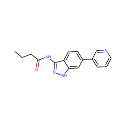 CCCC(=O)Nc1n[nH]c2cc(-c3cccnc3)ccc12 ZINC000049055155