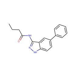 CCCC(=O)Nc1n[nH]c2ccc(-c3ccccc3)cc12 ZINC000013489653