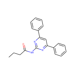 CCCC(=O)Nc1nc(-c2ccccc2)cc(-c2ccccc2)n1 ZINC000006716086