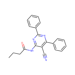 CCCC(=O)Nc1nc(-c2ccccc2)nc(-c2ccccc2)c1C#N ZINC000029063788