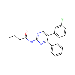 CCCC(=O)Nc1ncc(-c2cccc(Cl)c2)c(-c2ccccc2)n1 ZINC001772654736