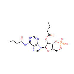 CCCC(=O)Nc1ncnc2c1ncn2[C@@H]1O[C@@H]2CO[P@](=O)(O)O[C@H]2[C@H]1OC(=O)CCC ZINC000003861742