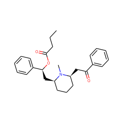 CCCC(=O)O[C@@H](C[C@@H]1CCC[C@H](CC(=O)c2ccccc2)N1C)c1ccccc1 ZINC000045357807