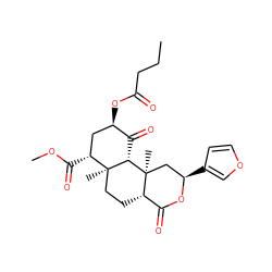 CCCC(=O)O[C@@H]1C[C@@H](C(=O)OC)[C@]2(C)CC[C@H]3C(=O)O[C@H](c4ccoc4)C[C@]3(C)[C@H]2C1=O ZINC000036221552