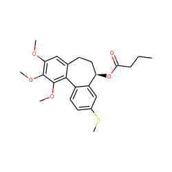 CCCC(=O)O[C@@H]1CCc2cc(OC)c(OC)c(OC)c2-c2ccc(SC)cc21 ZINC000029468645