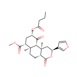 CCCC(=O)O[C@H]1C[C@@H](C(=O)OC)[C@]2(C)CC[C@H]3C(=O)O[C@H](c4ccoc4)C[C@]3(C)[C@H]2C1=O ZINC000028525411
