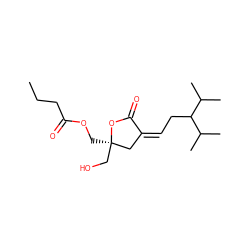 CCCC(=O)OC[C@@]1(CO)C/C(=C/CC(C(C)C)C(C)C)C(=O)O1 ZINC000001655260