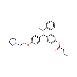 CCCC(=O)Oc1ccc(/C(=C(/C)c2ccccc2)c2ccc(OCCN3CCCC3)cc2)cc1 ZINC000653743796