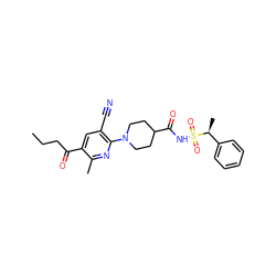 CCCC(=O)c1cc(C#N)c(N2CCC(C(=O)NS(=O)(=O)[C@@H](C)c3ccccc3)CC2)nc1C ZINC000140935541