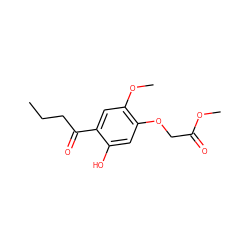 CCCC(=O)c1cc(OC)c(OCC(=O)OC)cc1O ZINC000299819803