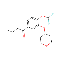 CCCC(=O)c1ccc(OC(F)F)c(OC2CCOCC2)c1 ZINC000040392315