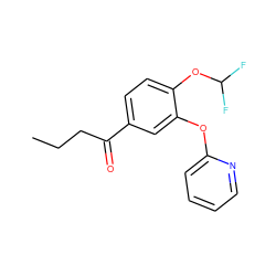 CCCC(=O)c1ccc(OC(F)F)c(Oc2ccccn2)c1 ZINC000040864219