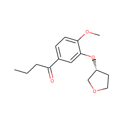 CCCC(=O)c1ccc(OC)c(O[C@@H]2CCOC2)c1 ZINC000040847854