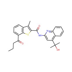 CCCC(=O)c1cccc2c(C)c(C(=O)Nc3cc(C(C)(C)O)c4ccccc4n3)sc12 ZINC001772616058