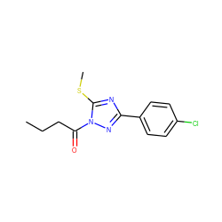 CCCC(=O)n1nc(-c2ccc(Cl)cc2)nc1SC ZINC000000350033