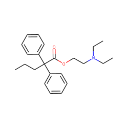 CCCC(C(=O)OCCN(CC)CC)(c1ccccc1)c1ccccc1 ZINC000001671505