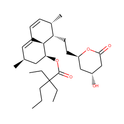 CCCC(CC)(CC)C(=O)O[C@H]1C[C@@H](C)C=C2C=C[C@H](C)[C@H](CC[C@@H]3C[C@@H](O)CC(=O)O3)[C@H]21 ZINC000027888752