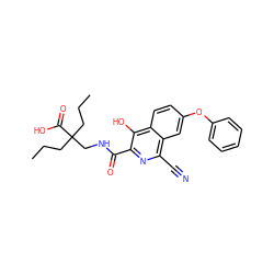 CCCC(CCC)(CNC(=O)c1nc(C#N)c2cc(Oc3ccccc3)ccc2c1O)C(=O)O ZINC000146691514