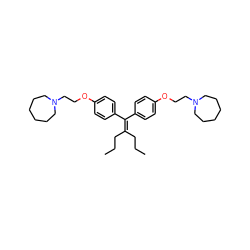 CCCC(CCC)=C(c1ccc(OCCN2CCCCCC2)cc1)c1ccc(OCCN2CCCCCC2)cc1 ZINC000103230596