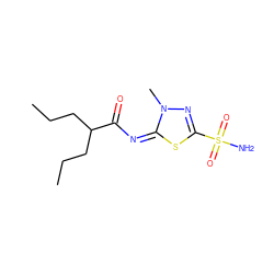 CCCC(CCC)C(=O)/N=c1/sc(S(N)(=O)=O)nn1C ZINC000100903151