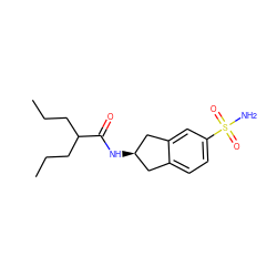 CCCC(CCC)C(=O)N[C@@H]1Cc2ccc(S(N)(=O)=O)cc2C1 ZINC000013686386