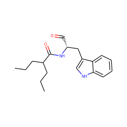 CCCC(CCC)C(=O)N[C@H](C=O)Cc1c[nH]c2ccccc12 ZINC000013781665