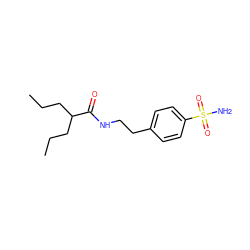 CCCC(CCC)C(=O)NCCc1ccc(S(N)(=O)=O)cc1 ZINC000013471979