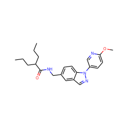 CCCC(CCC)C(=O)NCc1ccc2c(cnn2-c2ccc(OC)nc2)c1 ZINC000043016412