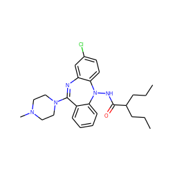 CCCC(CCC)C(=O)NN1c2ccc(Cl)cc2N=C(N2CCN(C)CC2)c2ccccc21 ZINC000036089471