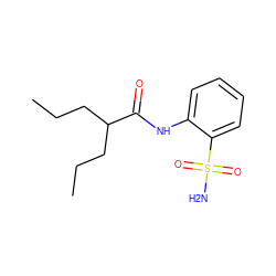 CCCC(CCC)C(=O)Nc1ccccc1S(N)(=O)=O ZINC000013471974