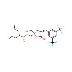 CCCC(CCC)C(=O)OC[C@]1(CO)C/C(=C/c2cc(C(F)(F)F)cc(C(F)(F)F)c2)C(=O)O1 ZINC000040980657