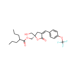 CCCC(CCC)C(=O)OC[C@]1(CO)C/C(=C/c2ccc(OC(F)(F)F)cc2)C(=O)O1 ZINC000040873252