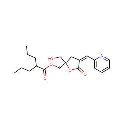 CCCC(CCC)C(=O)OC[C@]1(CO)C/C(=C/c2ccccn2)C(=O)O1 ZINC000040394620