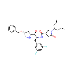 CCCC(CCC)N1C[C@@H](C(=O)N[C@@H](Cc2cc(F)cc(F)c2)[C@H](O)[C@H]2C[C@@H](OCc3ccccc3)CN2)CC1=O ZINC000029129866