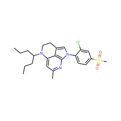 CCCC(CCC)N1CCc2cn(-c3ccc(S(C)(=O)=O)cc3Cl)c3nc(C)cc1c23 ZINC000013645744