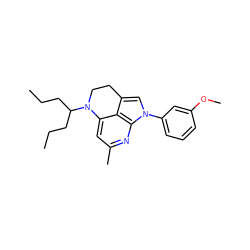 CCCC(CCC)N1CCc2cn(-c3cccc(OC)c3)c3nc(C)cc1c23 ZINC000013645758