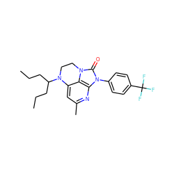 CCCC(CCC)N1CCn2c(=O)n(-c3ccc(C(F)(F)F)cc3)c3nc(C)cc1c32 ZINC000013652918