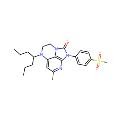 CCCC(CCC)N1CCn2c(=O)n(-c3ccc(S(C)(=O)=O)cc3)c3nc(C)cc1c32 ZINC000013652919