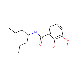 CCCC(CCC)NC(=O)c1cccc(OC)c1O ZINC000148482383